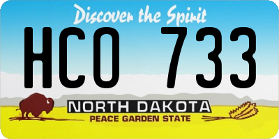 ND license plate HCO733