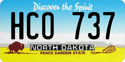 ND license plate HCO737