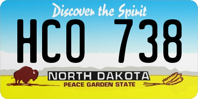 ND license plate HCO738