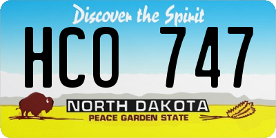 ND license plate HCO747