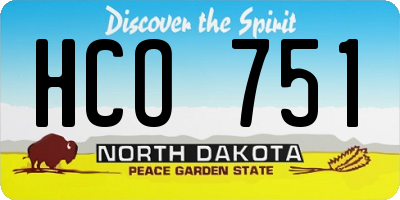ND license plate HCO751