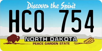 ND license plate HCO754