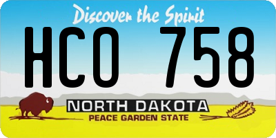 ND license plate HCO758