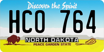 ND license plate HCO764