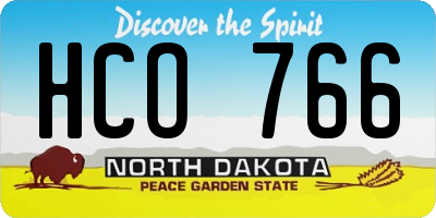ND license plate HCO766