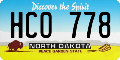 ND license plate HCO778