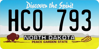 ND license plate HCO793