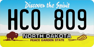 ND license plate HCO809