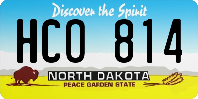 ND license plate HCO814