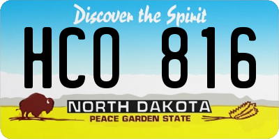 ND license plate HCO816