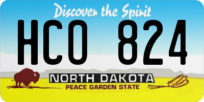 ND license plate HCO824