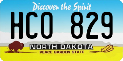 ND license plate HCO829
