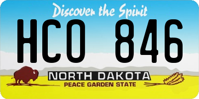 ND license plate HCO846