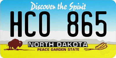 ND license plate HCO865