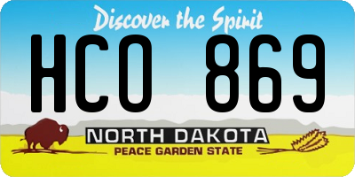 ND license plate HCO869
