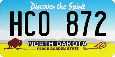 ND license plate HCO872