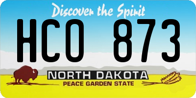 ND license plate HCO873