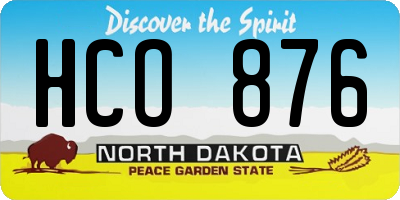 ND license plate HCO876