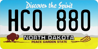ND license plate HCO880