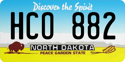 ND license plate HCO882