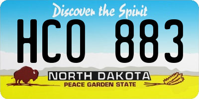 ND license plate HCO883