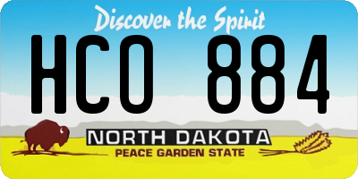 ND license plate HCO884