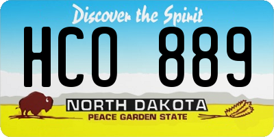 ND license plate HCO889