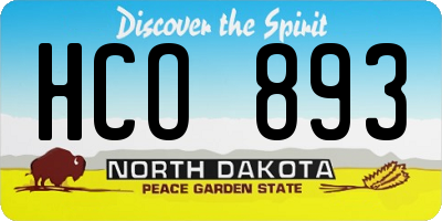 ND license plate HCO893