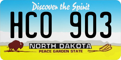 ND license plate HCO903