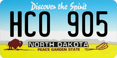 ND license plate HCO905