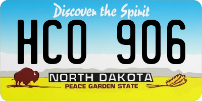 ND license plate HCO906