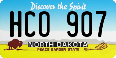 ND license plate HCO907