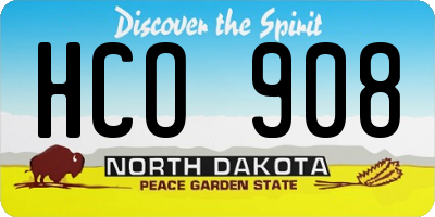 ND license plate HCO908