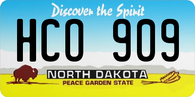 ND license plate HCO909