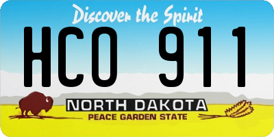 ND license plate HCO911