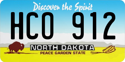 ND license plate HCO912