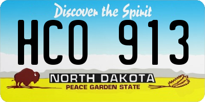 ND license plate HCO913