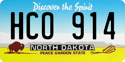 ND license plate HCO914