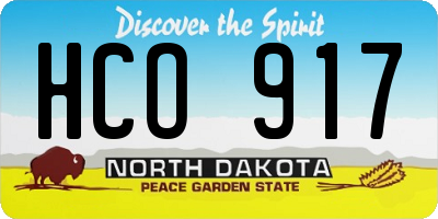 ND license plate HCO917