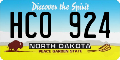 ND license plate HCO924