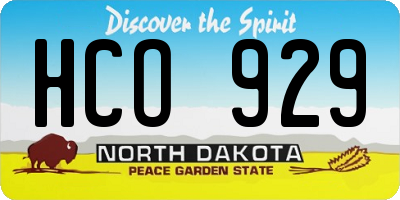 ND license plate HCO929