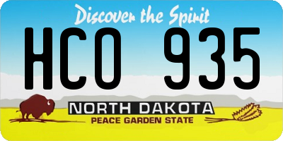 ND license plate HCO935