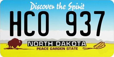 ND license plate HCO937