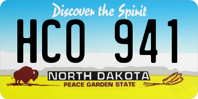 ND license plate HCO941