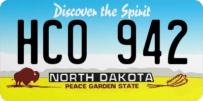 ND license plate HCO942