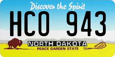 ND license plate HCO943