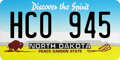 ND license plate HCO945