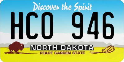 ND license plate HCO946