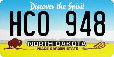 ND license plate HCO948