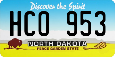 ND license plate HCO953